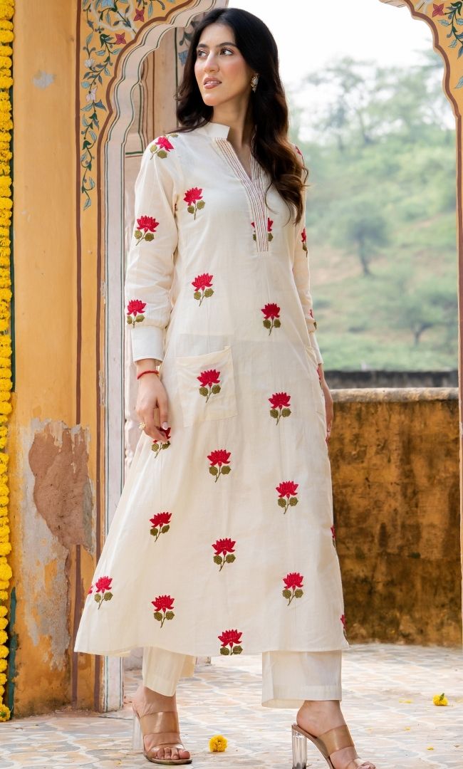 Seoul Lotus Kurta Co ord Set