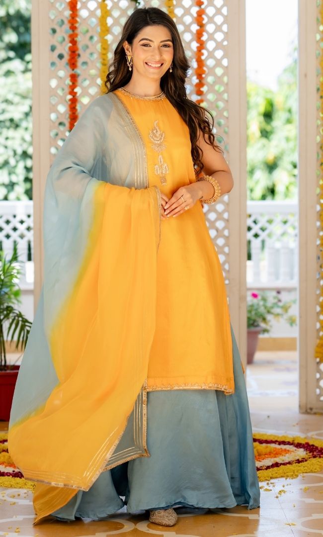 Alisha Yellow Upada Silk Suit Set