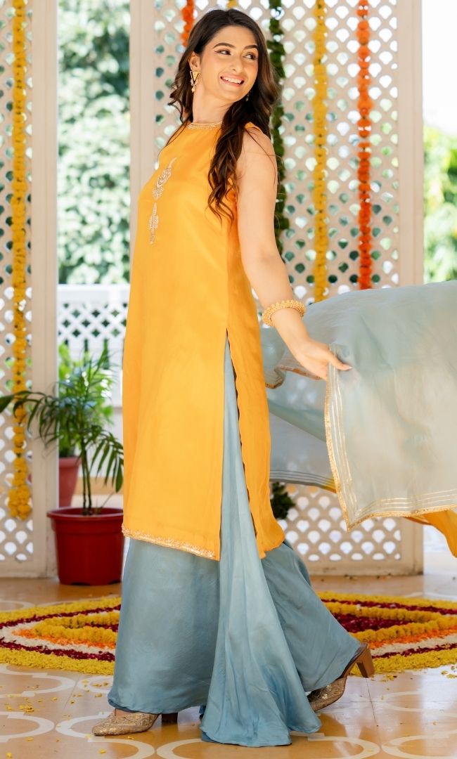 Alisha Yellow Upada Silk Suit Set