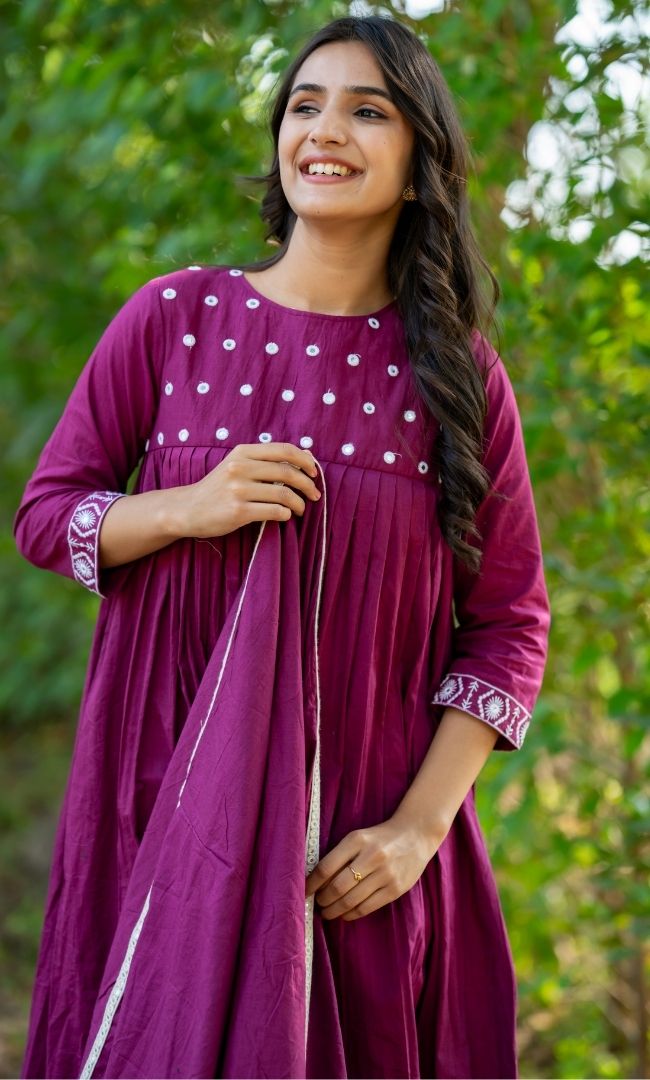 Rang Noor Cotton Anarkali Set