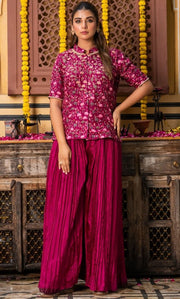 Merlina Wine Ethnic Co ord Set