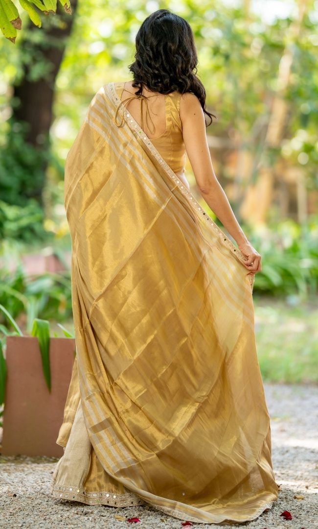 Fiza Golden Tissue Lehenga Set