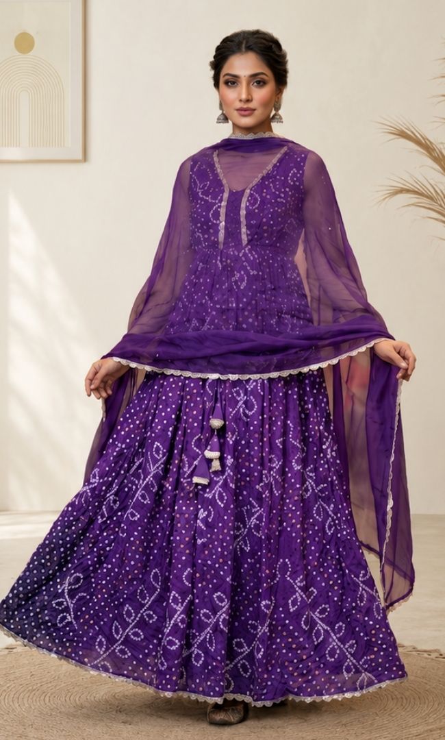 Eshana Bandhani Anarkali Set