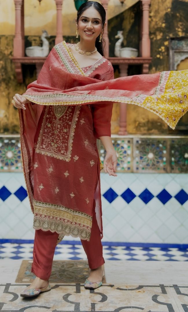 Laalima Maroon Suit Set