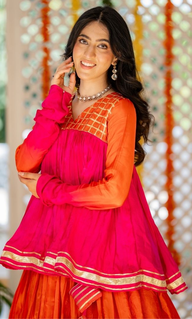 Rose Saffron Skirt Set
