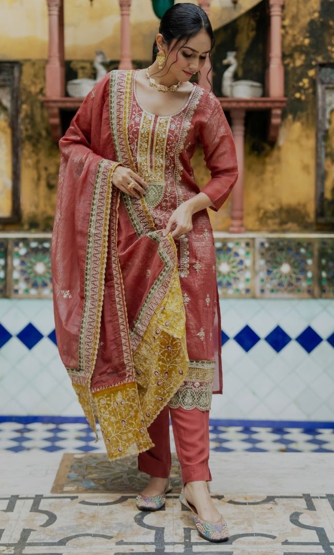 Laalima Maroon Suit Set