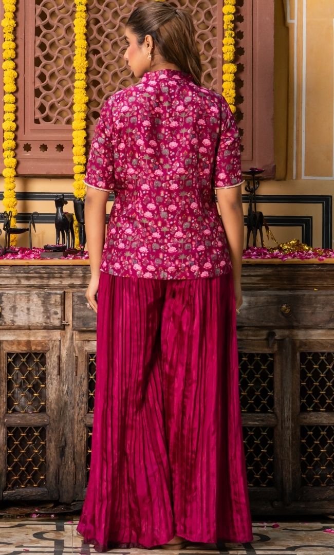 Merlina Wine Ethnic Co ord Set