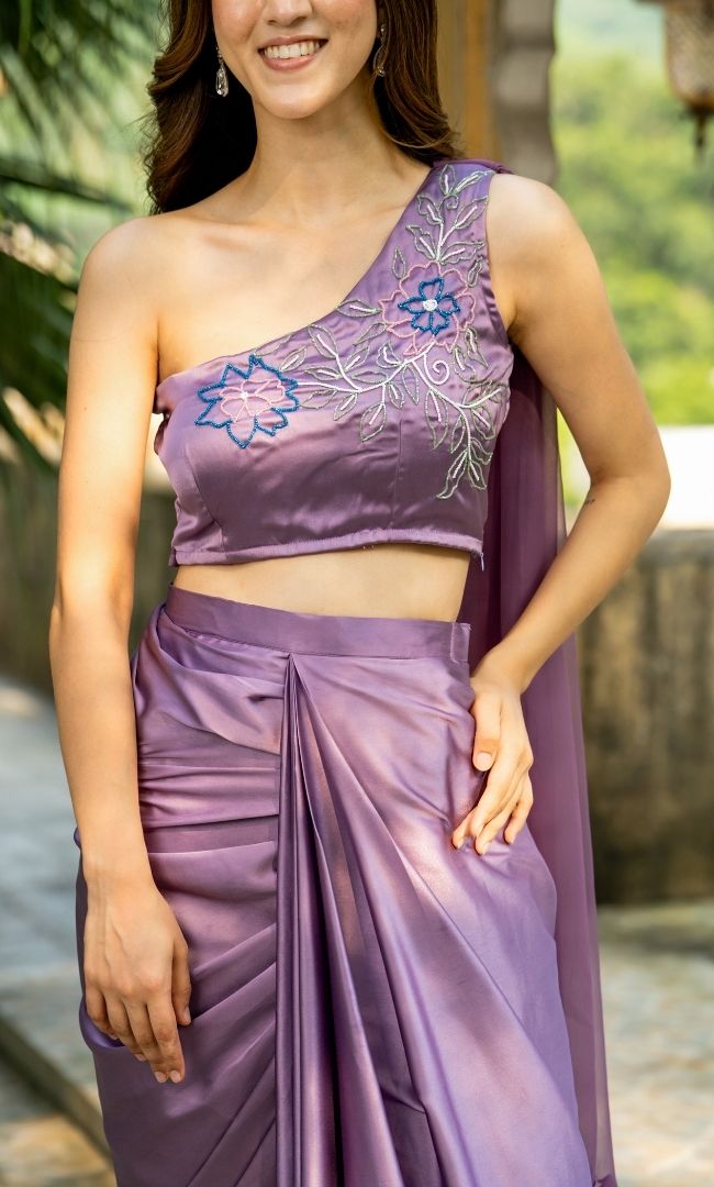 Sparkle Purple Skirt Set