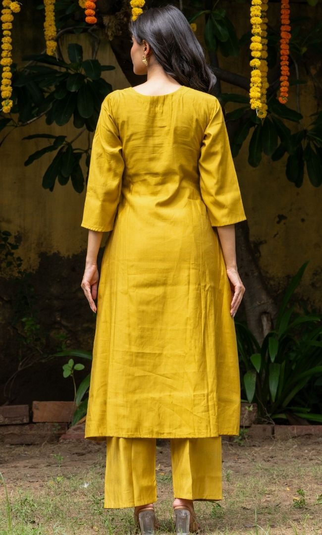 Mirge Mustard Kurta Set