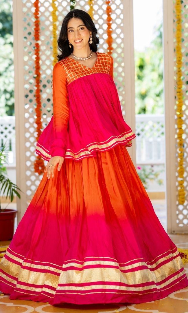 Rose Saffron Skirt Set