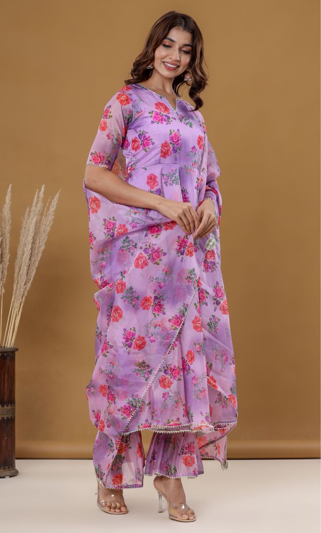 Iris Floral Anarkali Set