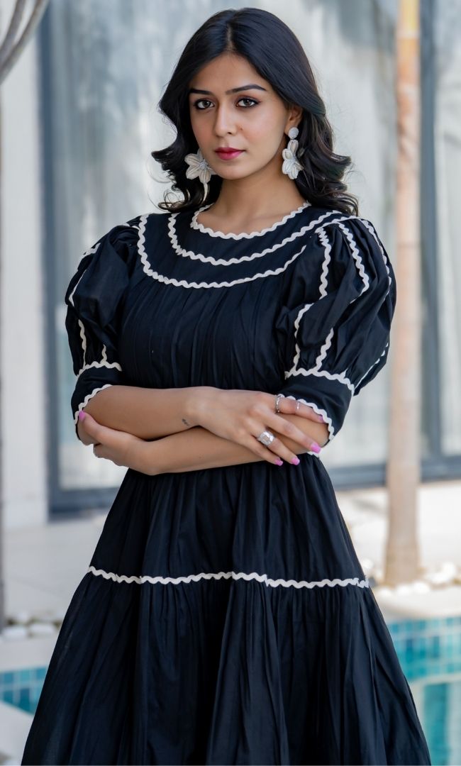 Soot Black Lacious Dress
