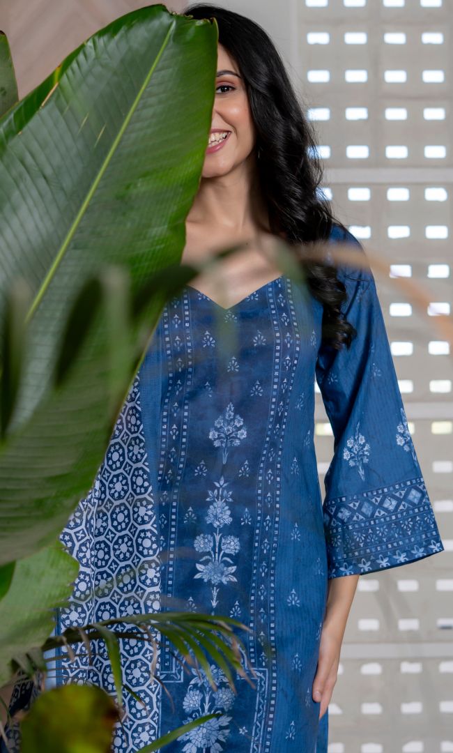 Indigo Blossom Suit Set