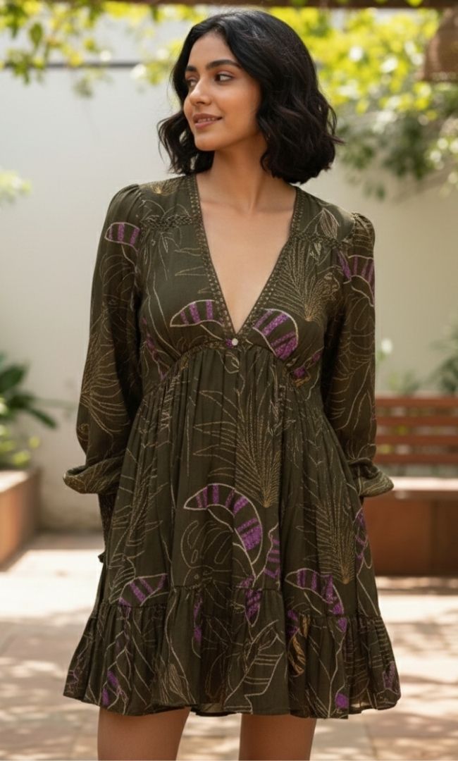 Olive Grove Mini Dress