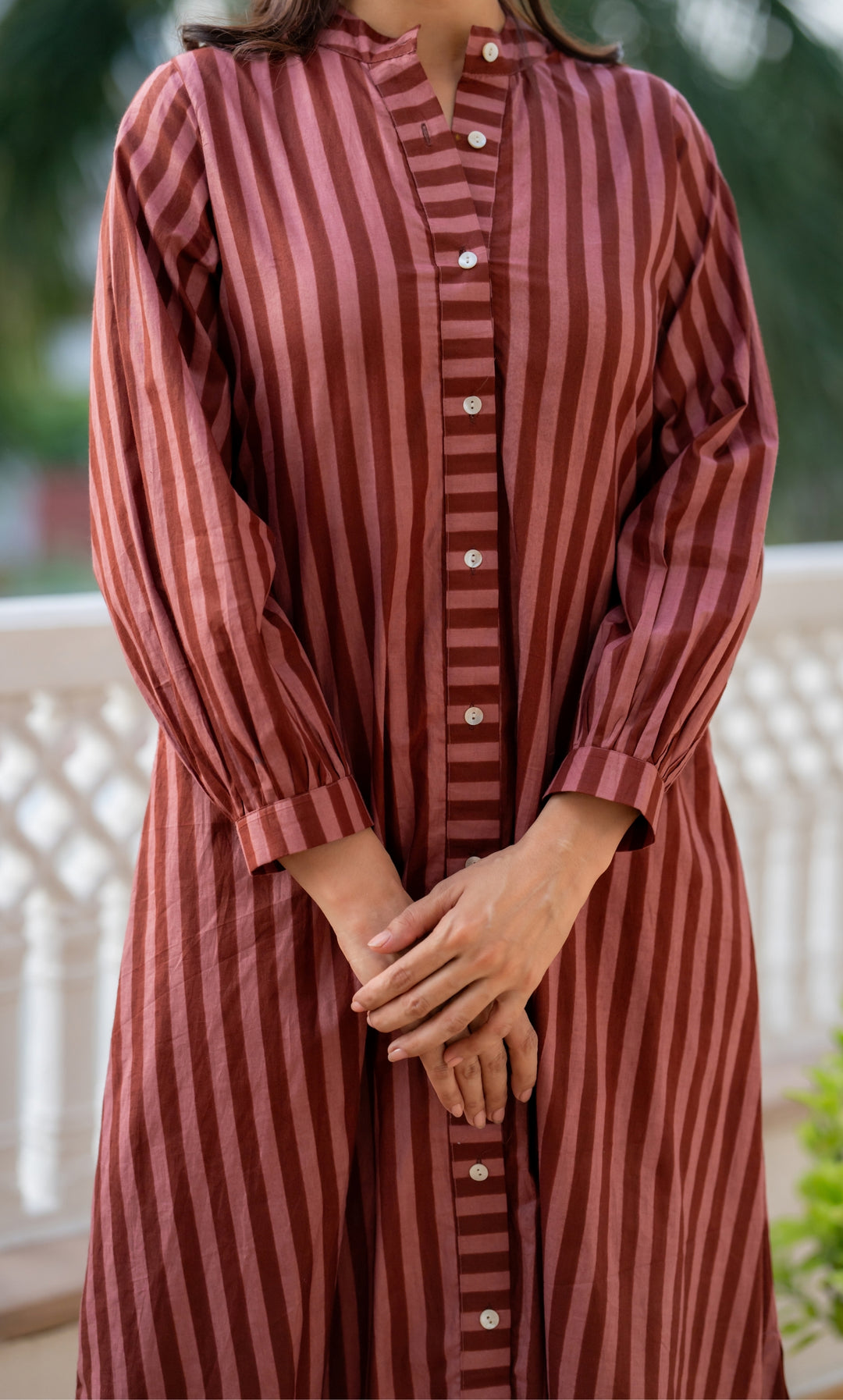 Brown Toffee Striped Dress