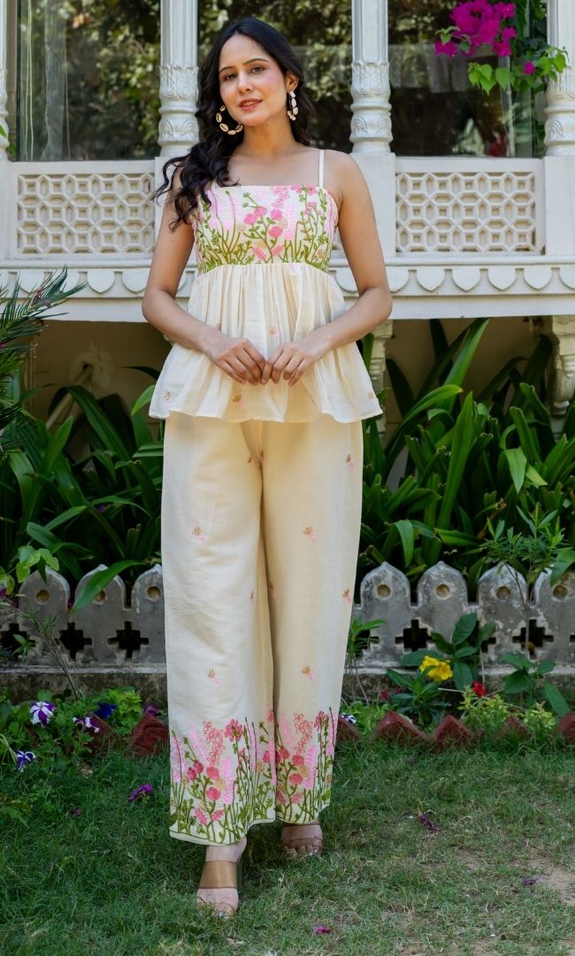 Myra Embroidered Cotton Co-ord Set