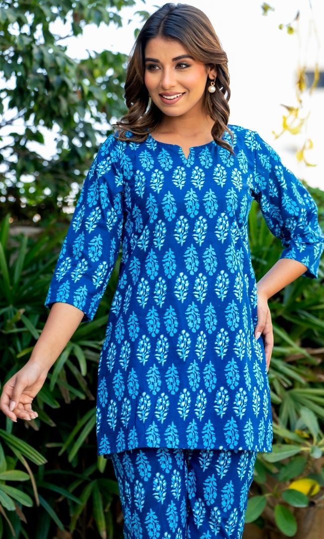 Indigo Garden Printed Rozana Set