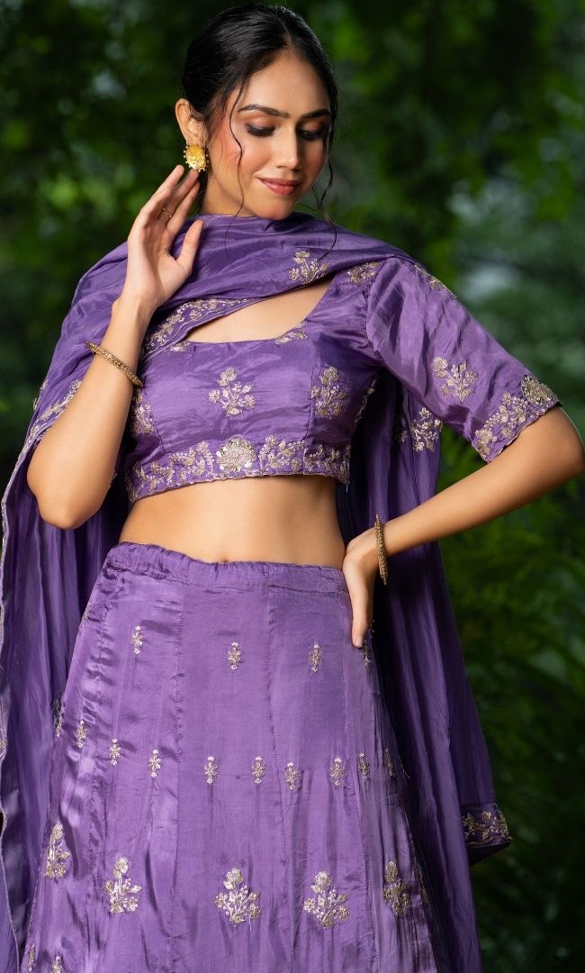 Aesthetic Purple Lehenga Set