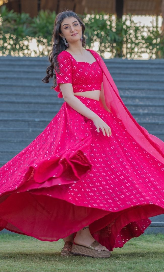 MAGNIFICENT MAGENTA MIRROR-WORK LEHENGA SET