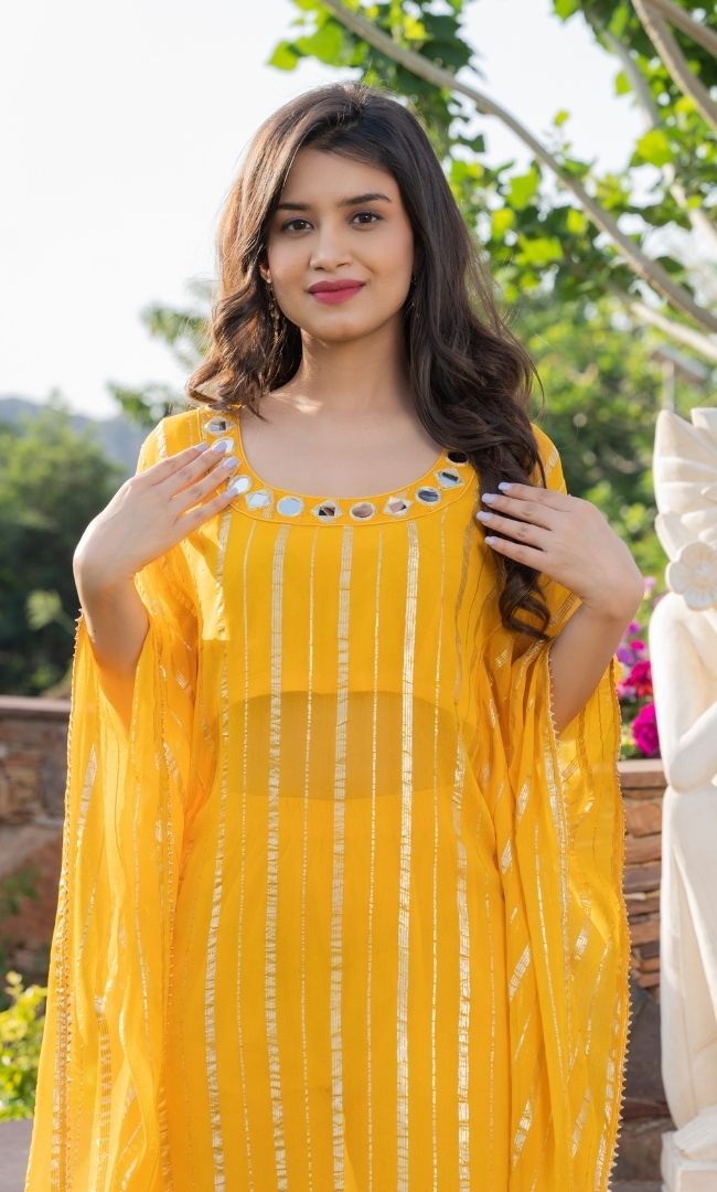 SUNNY YELLOW HANDWORK KAFTAN