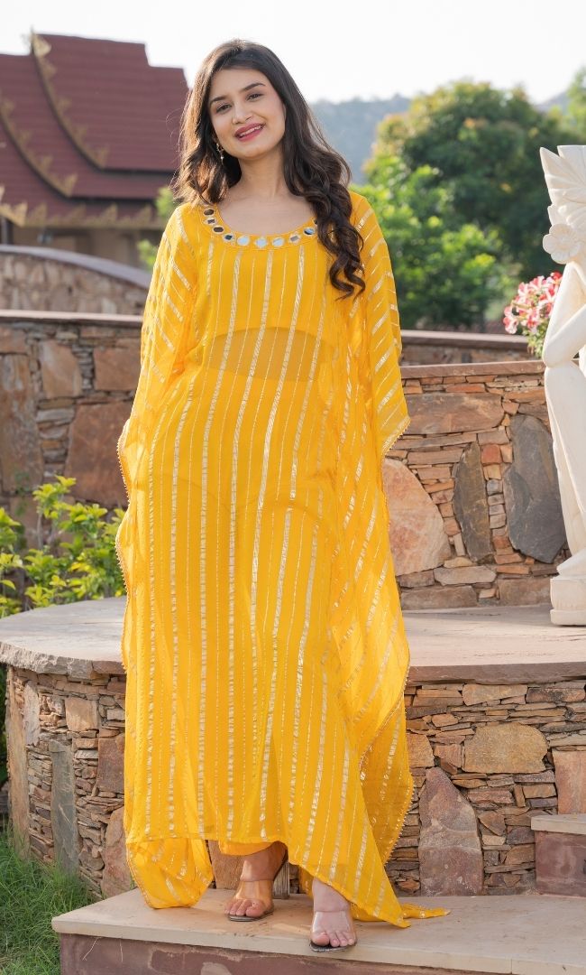 SUNNY YELLOW HANDWORK KAFTAN