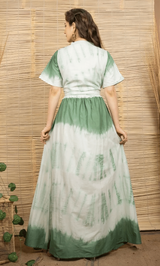 FERN SHIBORI CROP TOP WITH SKIRT SET