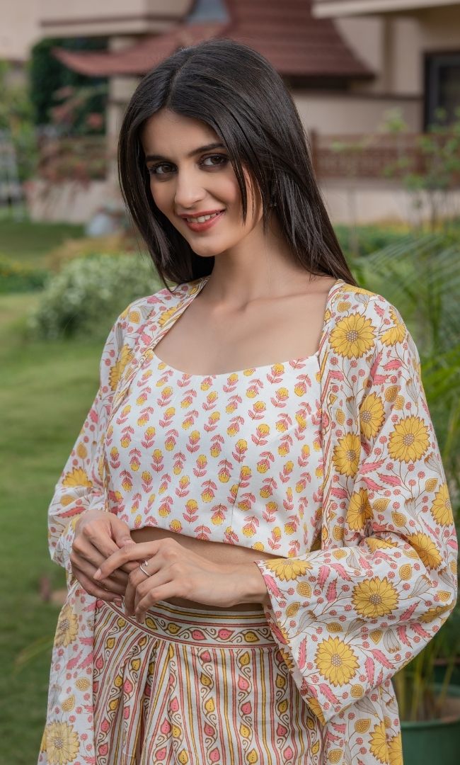 OFF WHITE FLORAL PRINTED CO-ORD SET