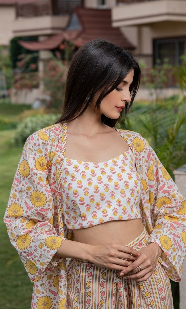 OFF WHITE FLORAL PRINTED CO-ORD SET