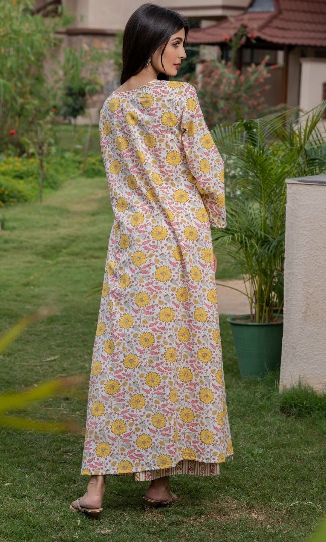 OFF WHITE FLORAL PRINTED CO-ORD SET