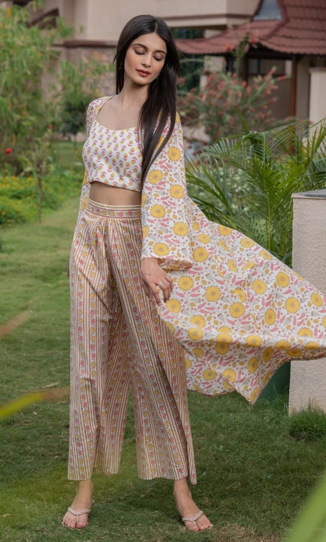 OFF WHITE FLORAL PRINTED CO-ORD SET