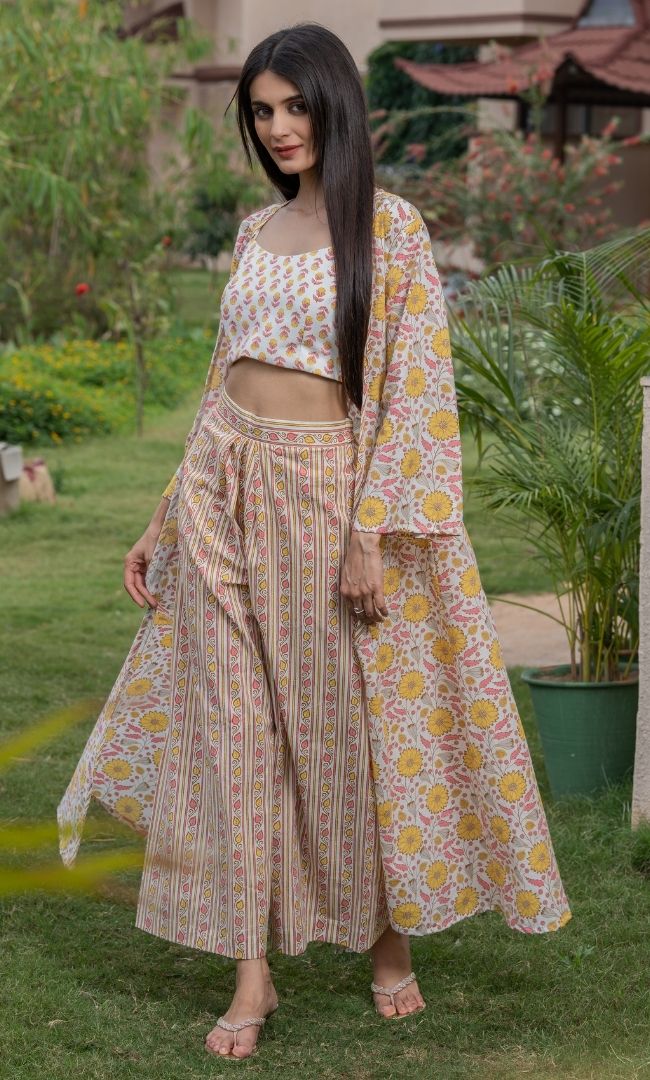 OFF WHITE FLORAL PRINTED CO-ORD SET