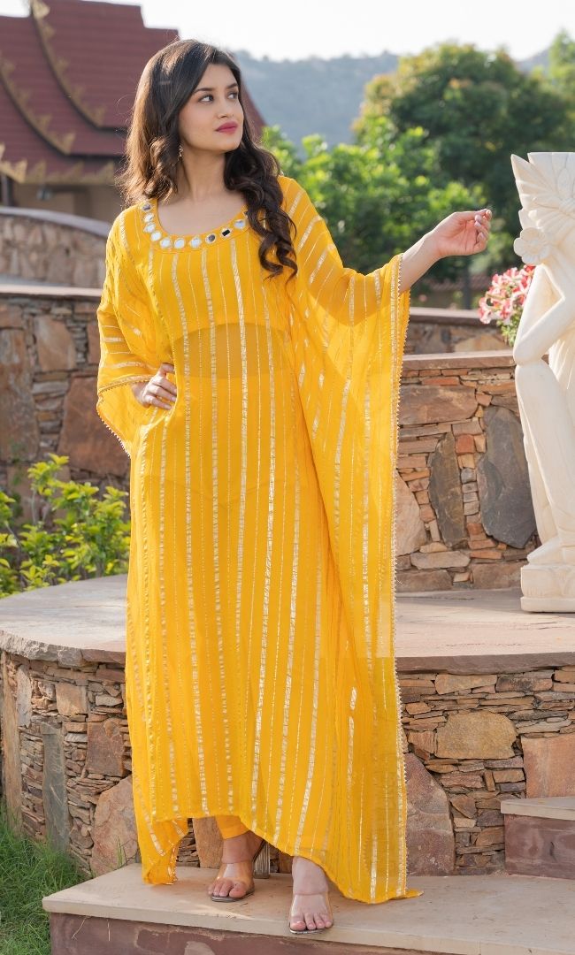 SUNNY YELLOW HANDWORK KAFTAN