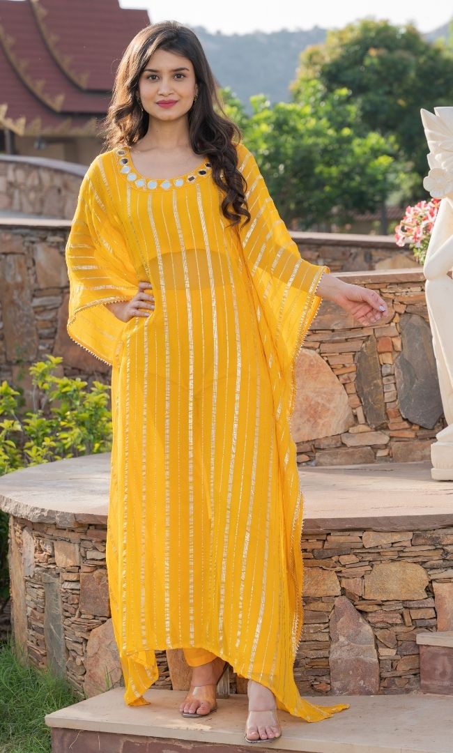 SUNNY YELLOW HANDWORK KAFTAN