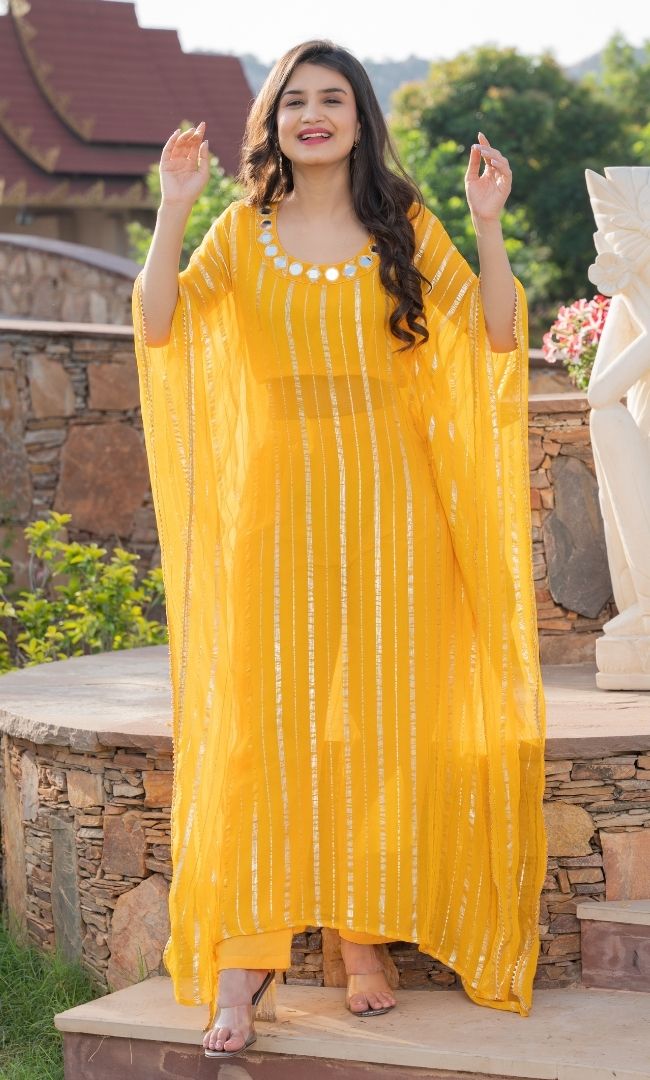 SUNNY YELLOW HANDWORK KAFTAN