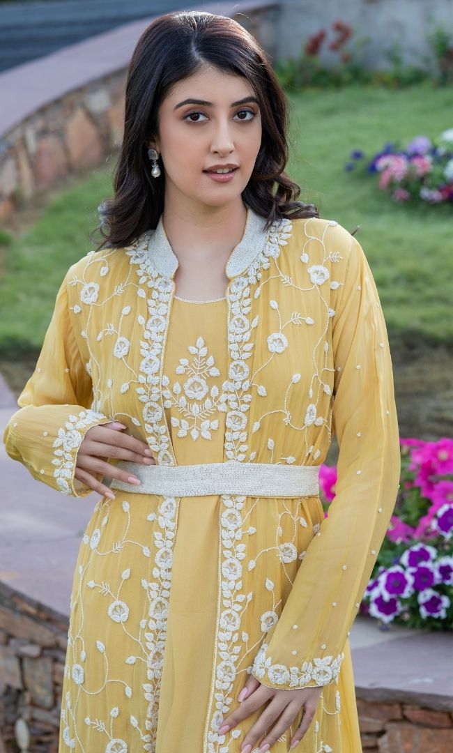 MUSTARD JACKET DRESS