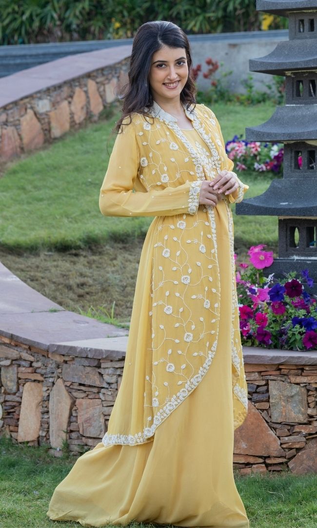 MUSTARD JACKET DRESS