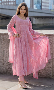 PEARL PINK ANARKALI SET