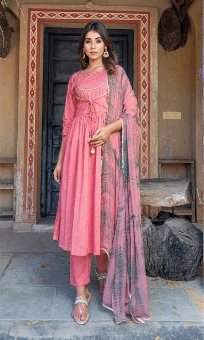 Dusty Rust Sequence Dupatta Kurta Set