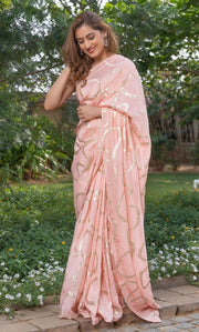 SOFT PINK ZARI SAREE