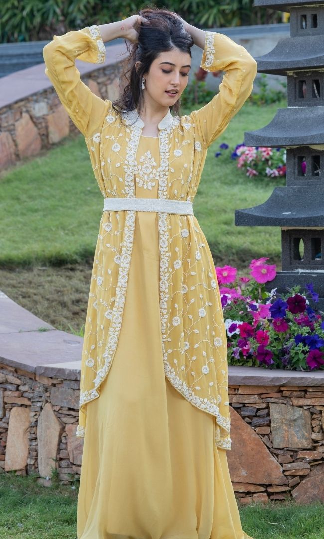 MUSTARD JACKET DRESS