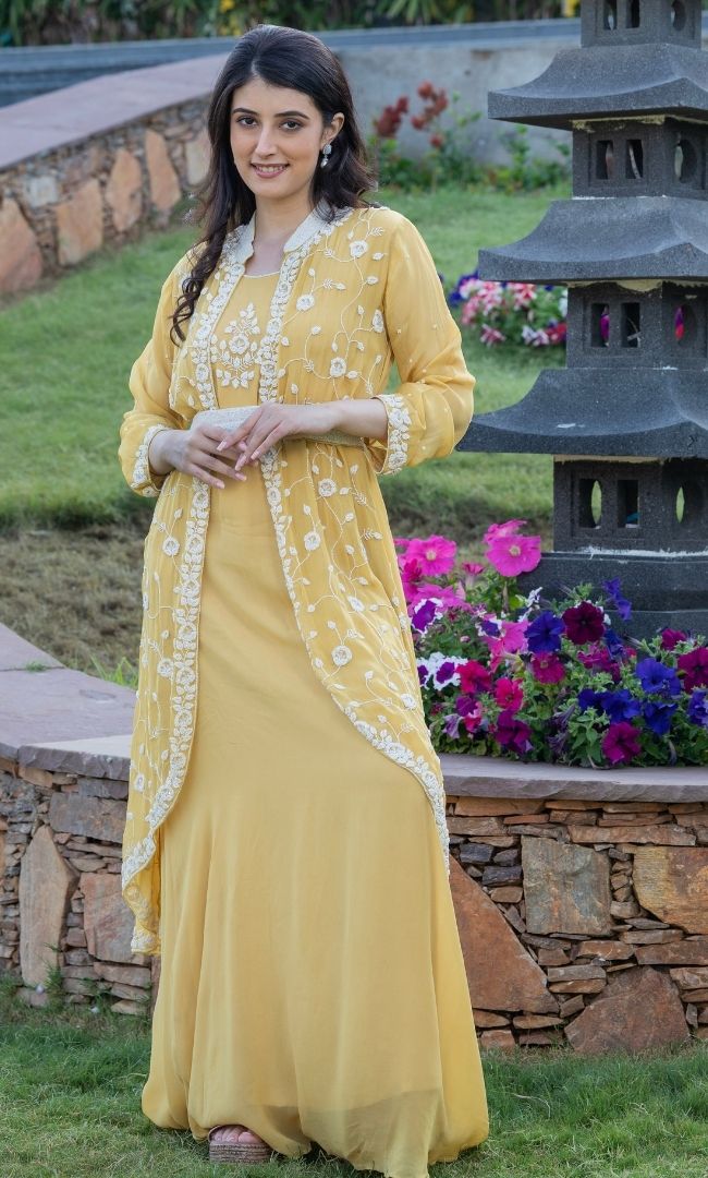 MUSTARD JACKET DRESS