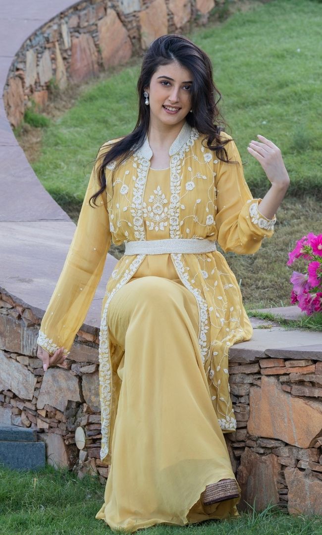 MUSTARD JACKET DRESS