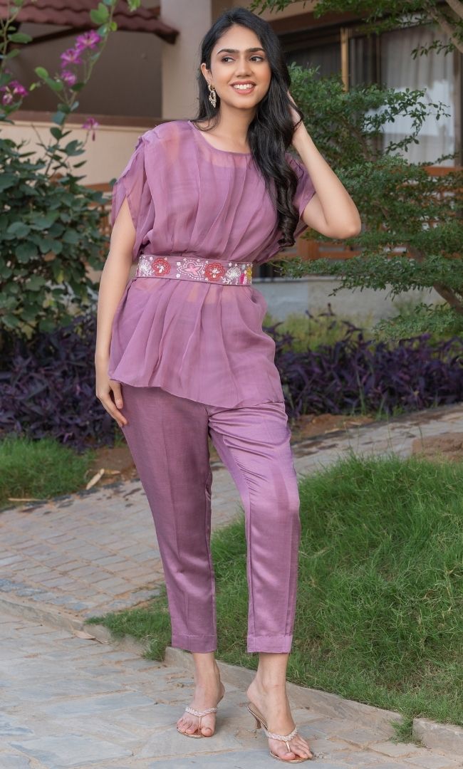 MAUVE KAFTAN CO-ORD SET