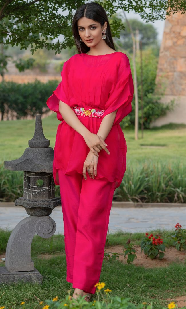 MAGENTA PINK KAFTAN CO-ORD SET