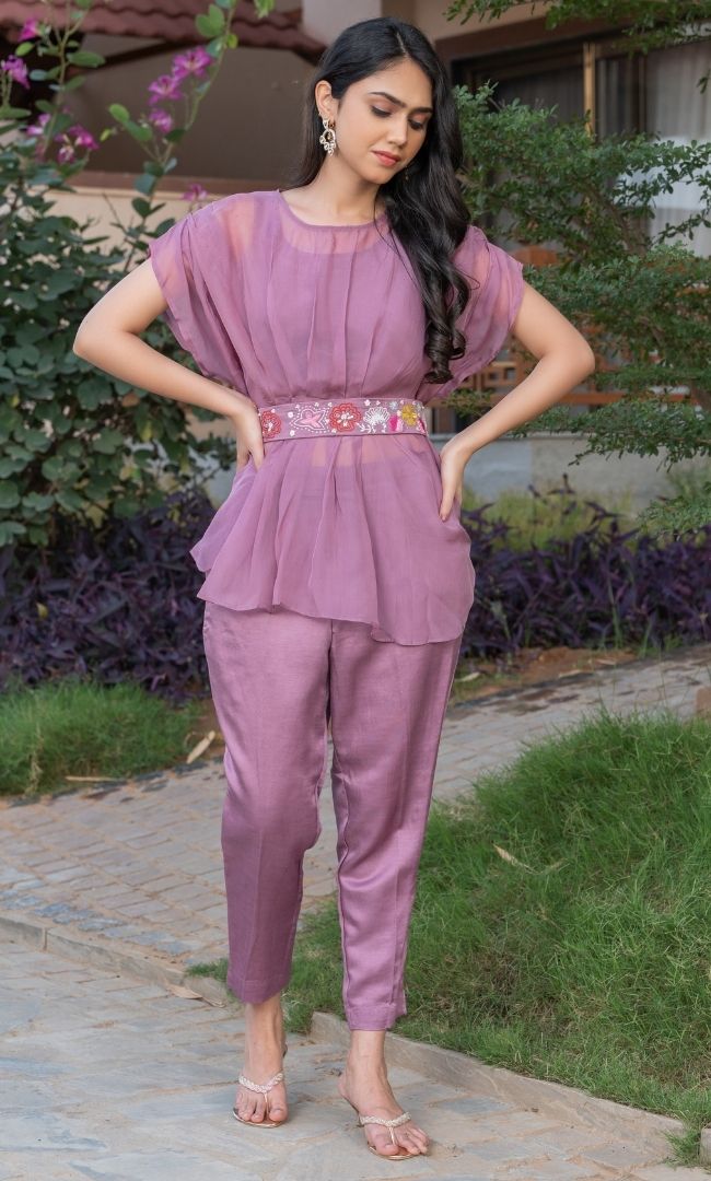 MAUVE KAFTAN CO-ORD SET