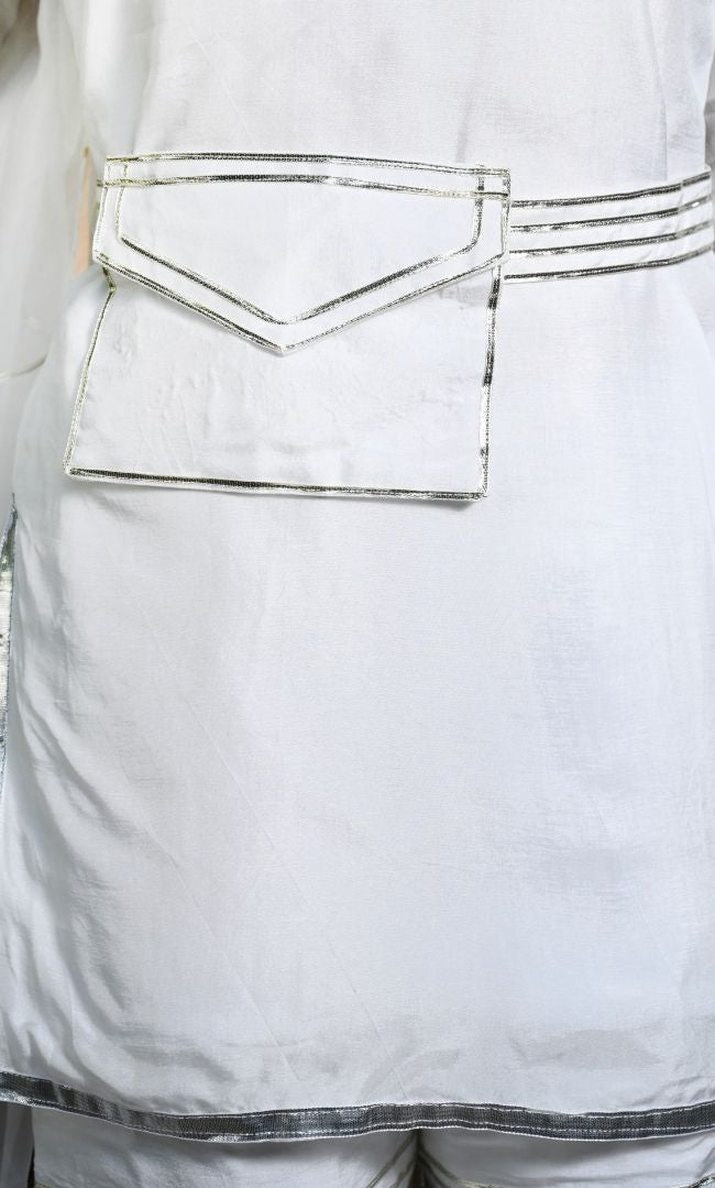 PEARL WHITE KURTA WITH SHARARA SET