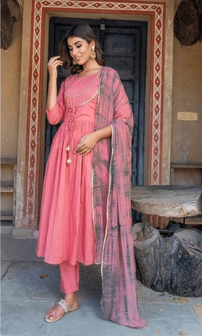 Dusty Rust Sequence Dupatta Kurta Set