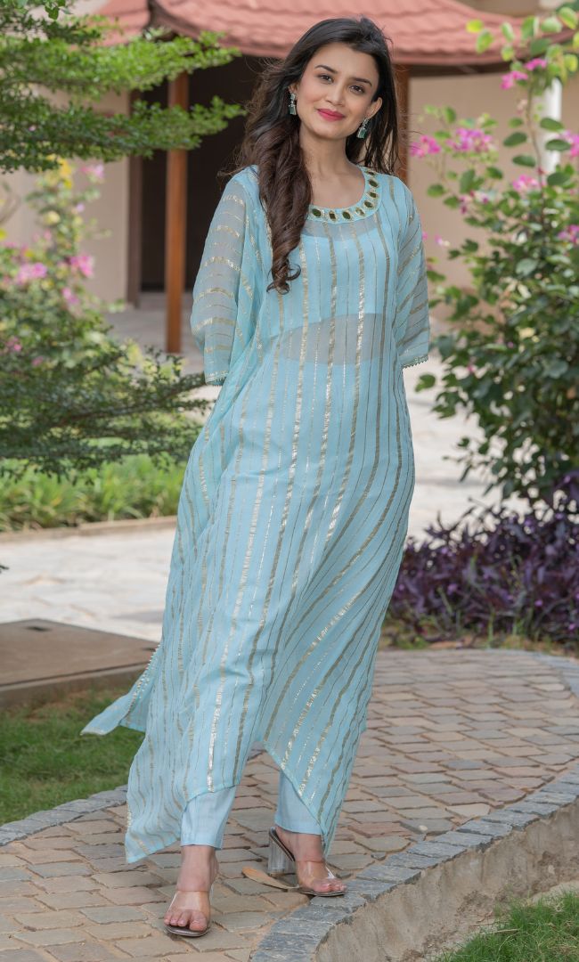 MINT HANDWORK KAFTAN SET