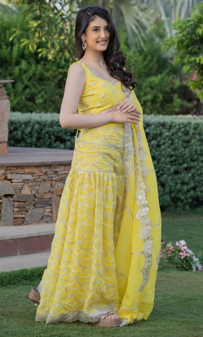 HALDI YELLOW SHARARA SET