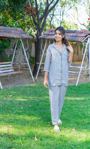 Grey Cotton Night Suit
